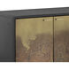 Auburn 72 inch Antique Brass / Black Media Console & Cabinet